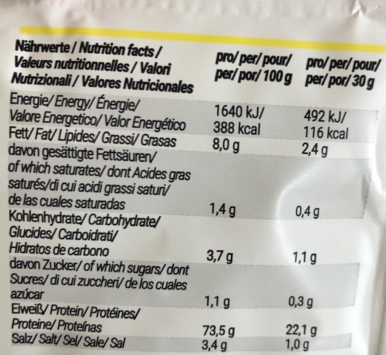 Vegan protein banane - Voedingswaarden - fr