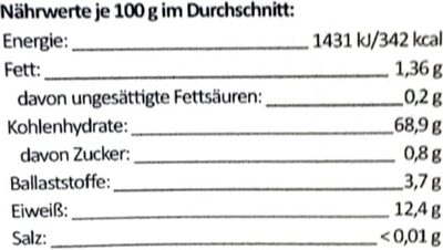 Ur-Dinkelmehl hell "Roter Tiroler" - Tableau nutritionnel - de