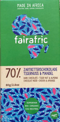 Zartbitterschokolade mit Tigernuss und Mandel, 70% Kakao - Produkt