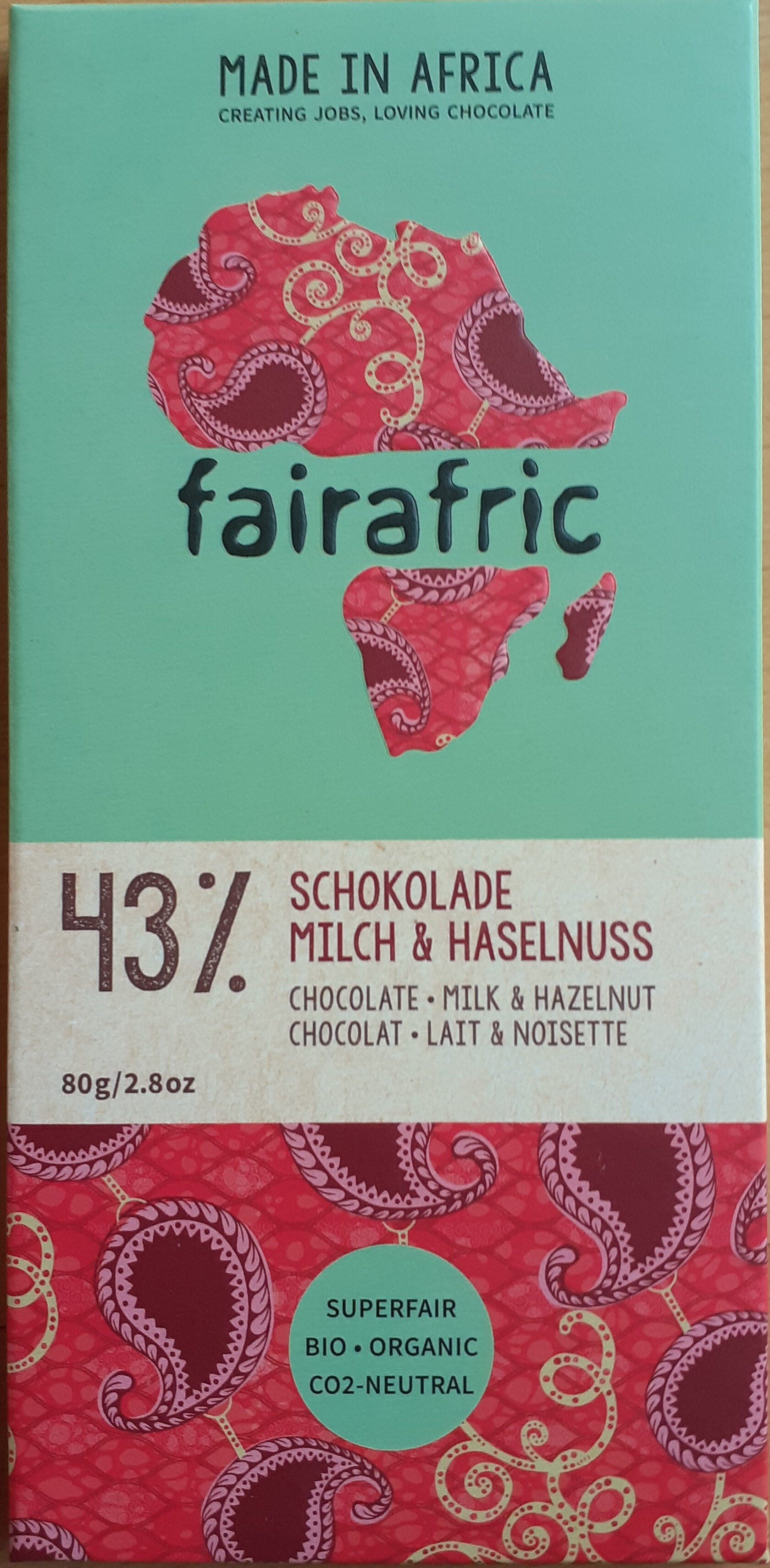 Schokolade Milch & Haselnuss - Produkt