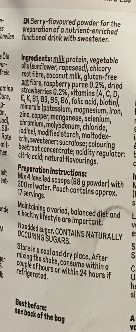 YFood powder Fresh Berry - Ingredients