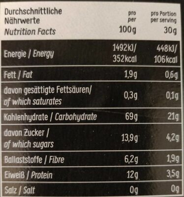 Gepufftes Zeug - Nutrition facts - de