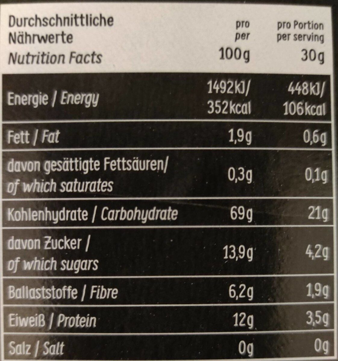 Gepufftes Zeug - Nutrition facts - de