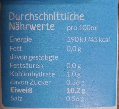 Your Daily Protein Reines Eiweiss - Nutrition facts - de