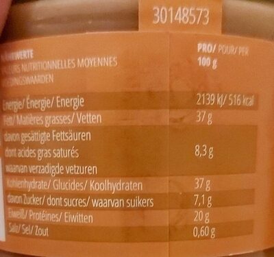 Protein cream salted caramel - Tableau nutritionnel
