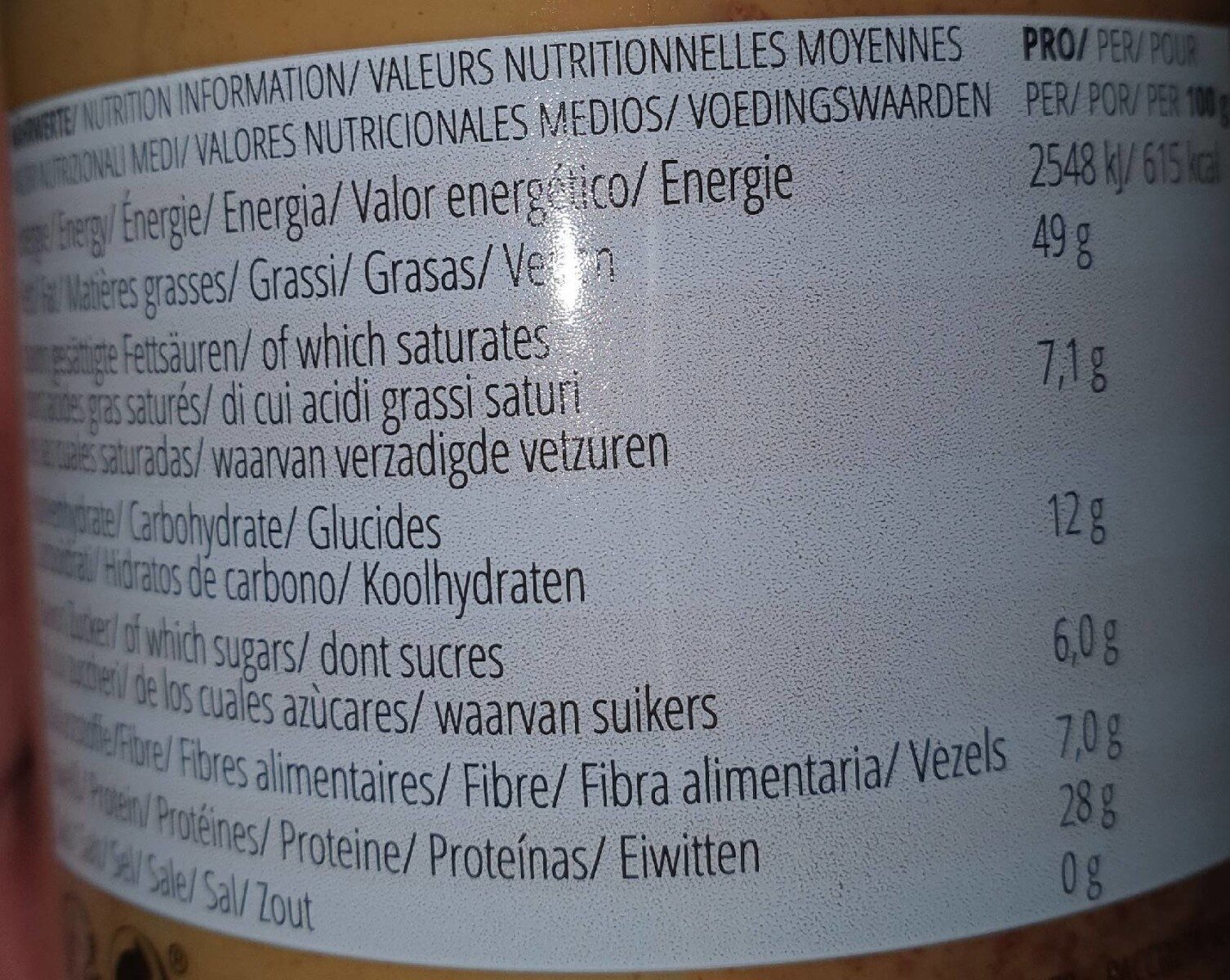 Foodspring  peanut butter - Nährwertangaben - it