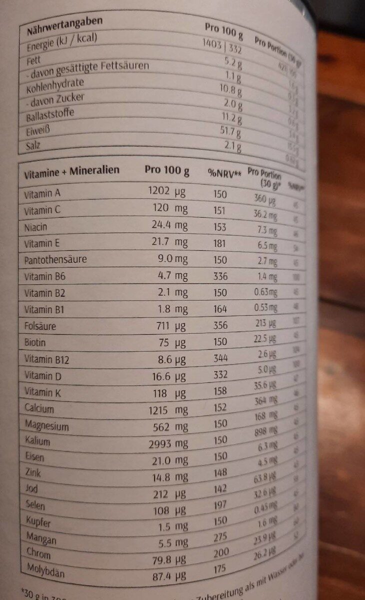 Energie 1 Protein Shake - Nutrition facts - de