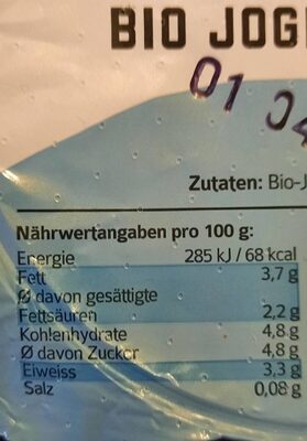 Bio Joghurt Mild - Nährwertangaben