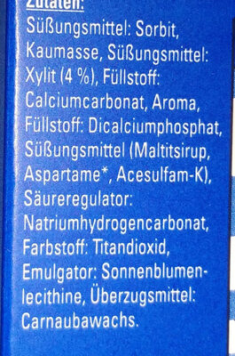 Kaugummi Peppermint-Geschmack - Ingredienser - de