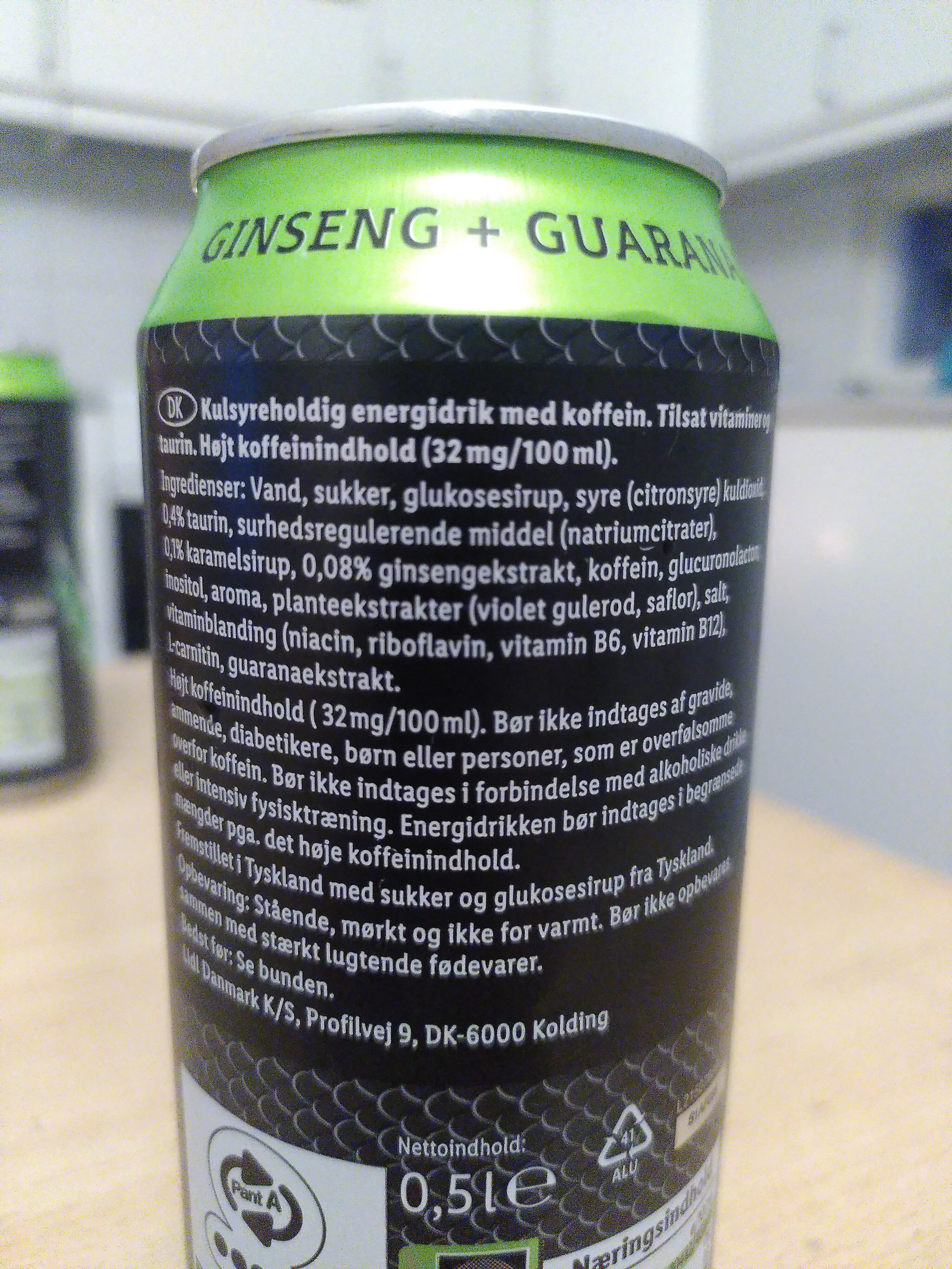 Colossus Energy Drink Kong Strong - Ingredienser - en