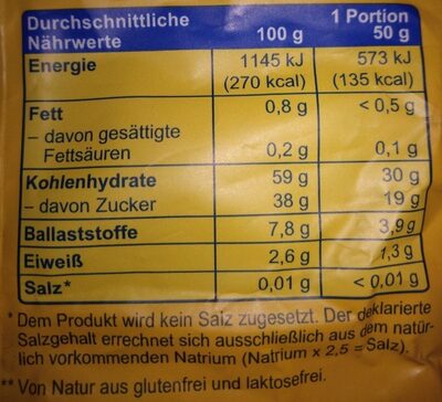 Rossmann Genuss Plus Geschwefelte Aprikosen - Nutrition facts - fr