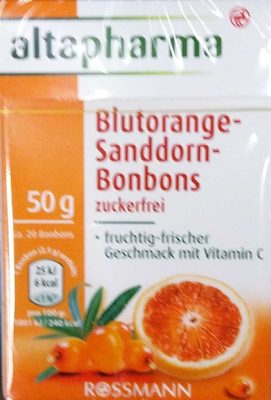 Blutorange-Sanddorn-Bonbons Zuckerfrei - Product