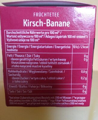 Kirsch-Banane Früchtetee - Nährwertangaben