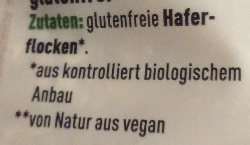Einer Bio Glutenfreie Haferflocken - Ingredients - de
