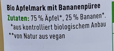 Apfelmark mit Banane - Ingredients - de