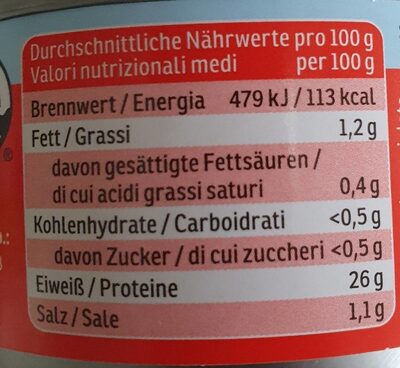 Thunfisch Filets - Nutrition facts - de