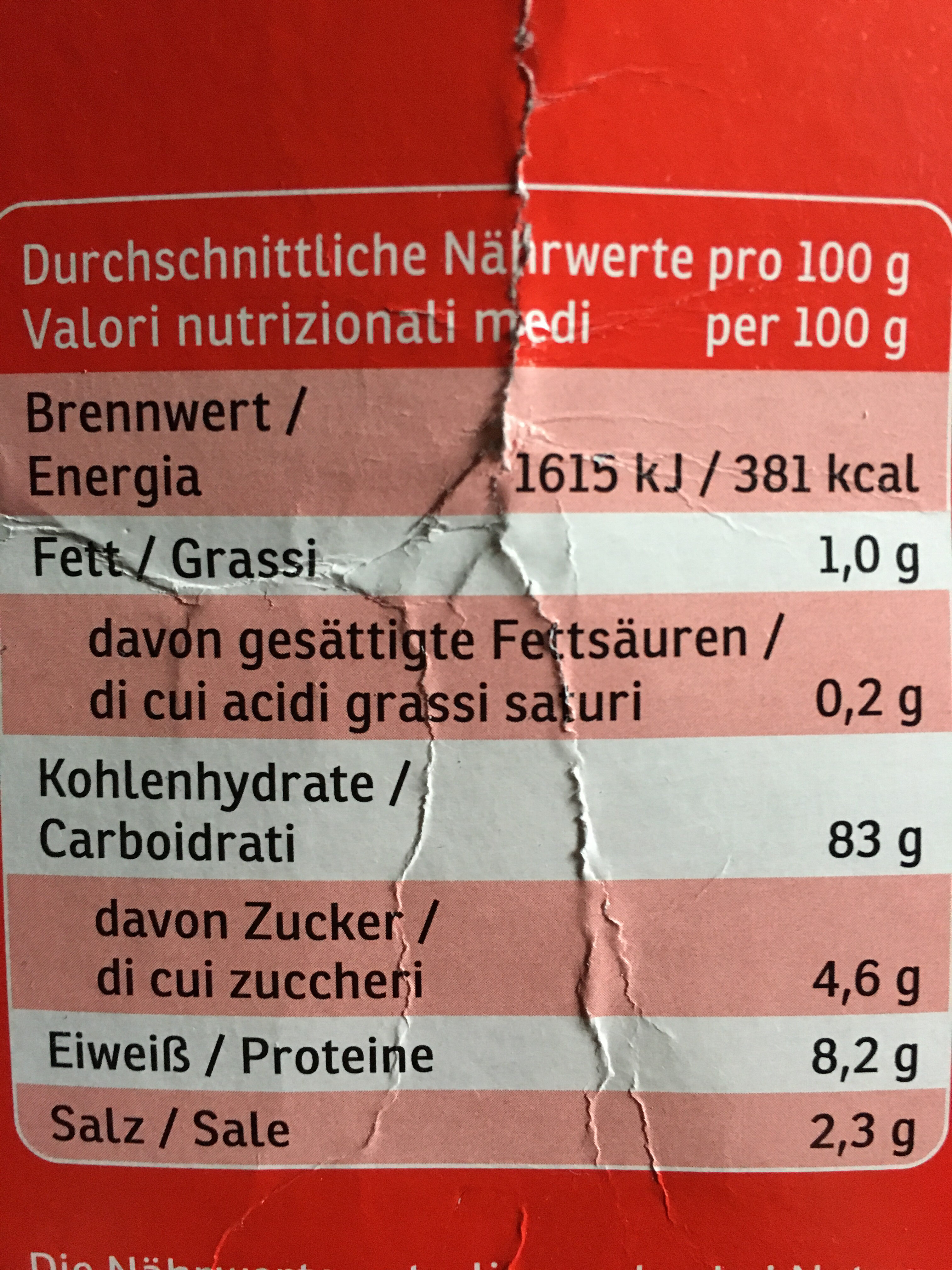 Cornflakes - Nutrition facts