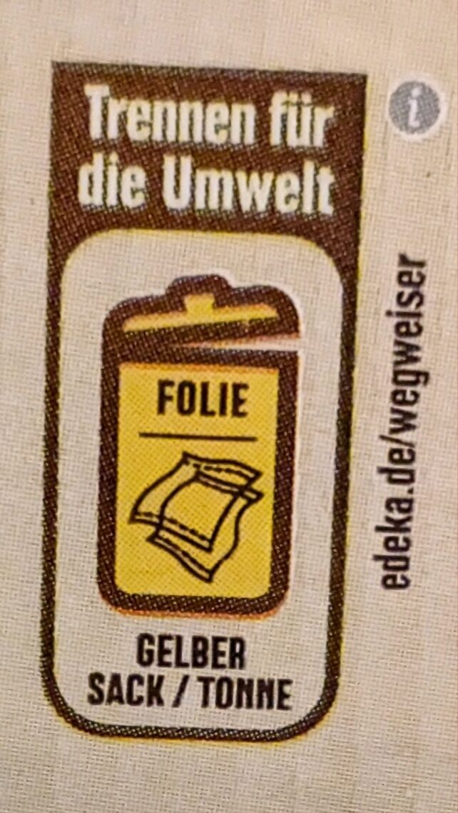 Süßrahm-Butter - Istruzioni per il riciclaggio e/o informazioni sull'imballaggio - de