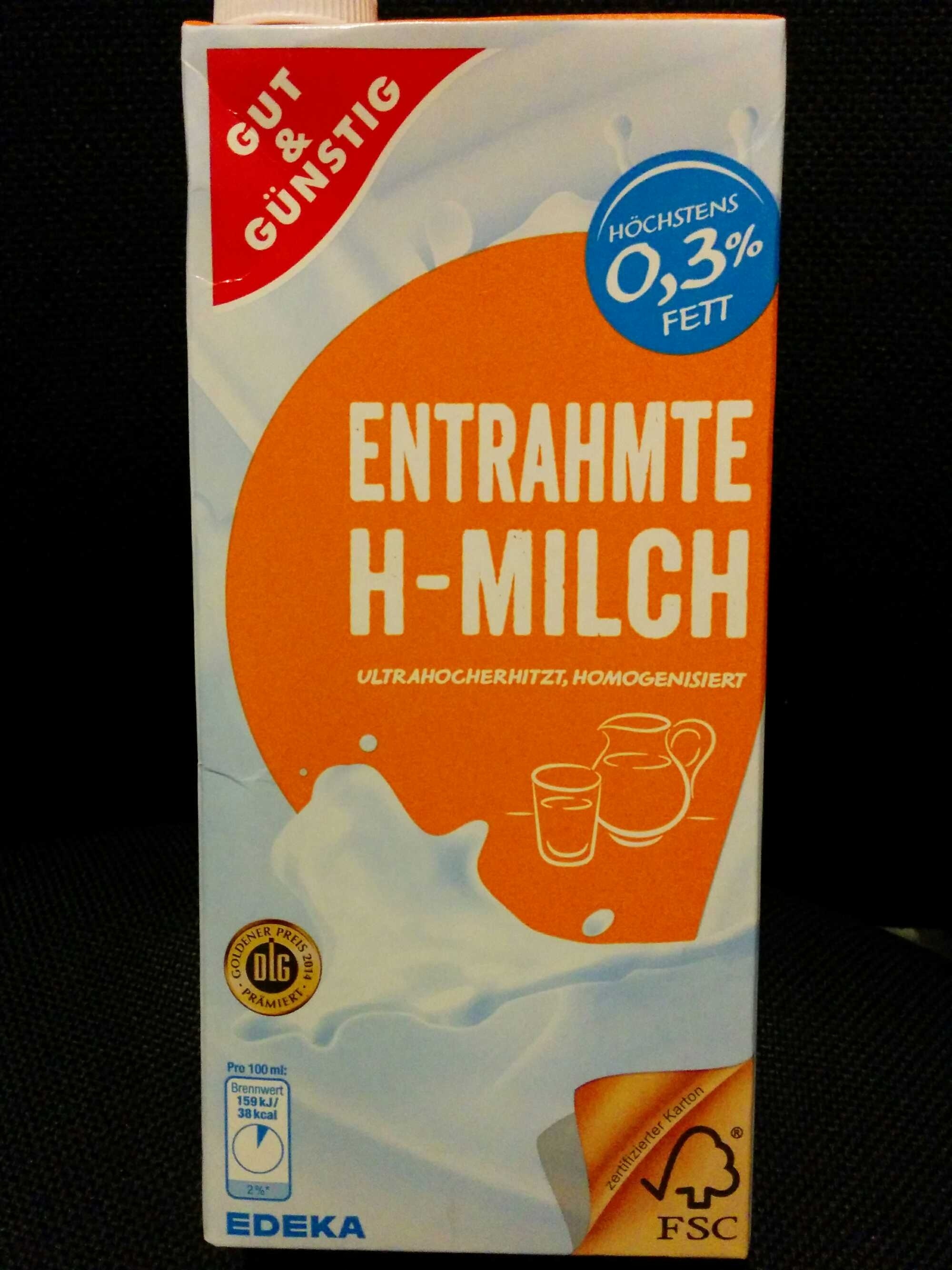 entrahmte H-Milch - Produkt
