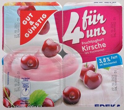 4 für uns - Fruchtjoghurt Kirsche - Produkt - de