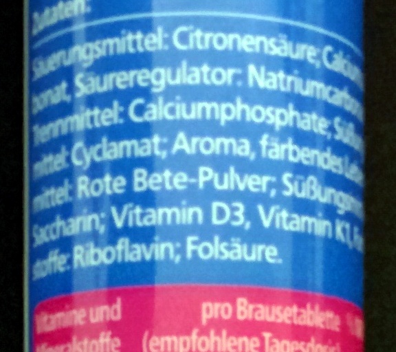 Calcium Brausetabletten - Zutaten