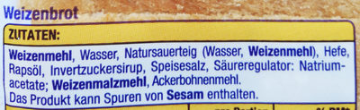 Sandwich Weizen - Ingredients - de
