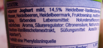 Heidelbeer Vanille Joghurt - Ingredients