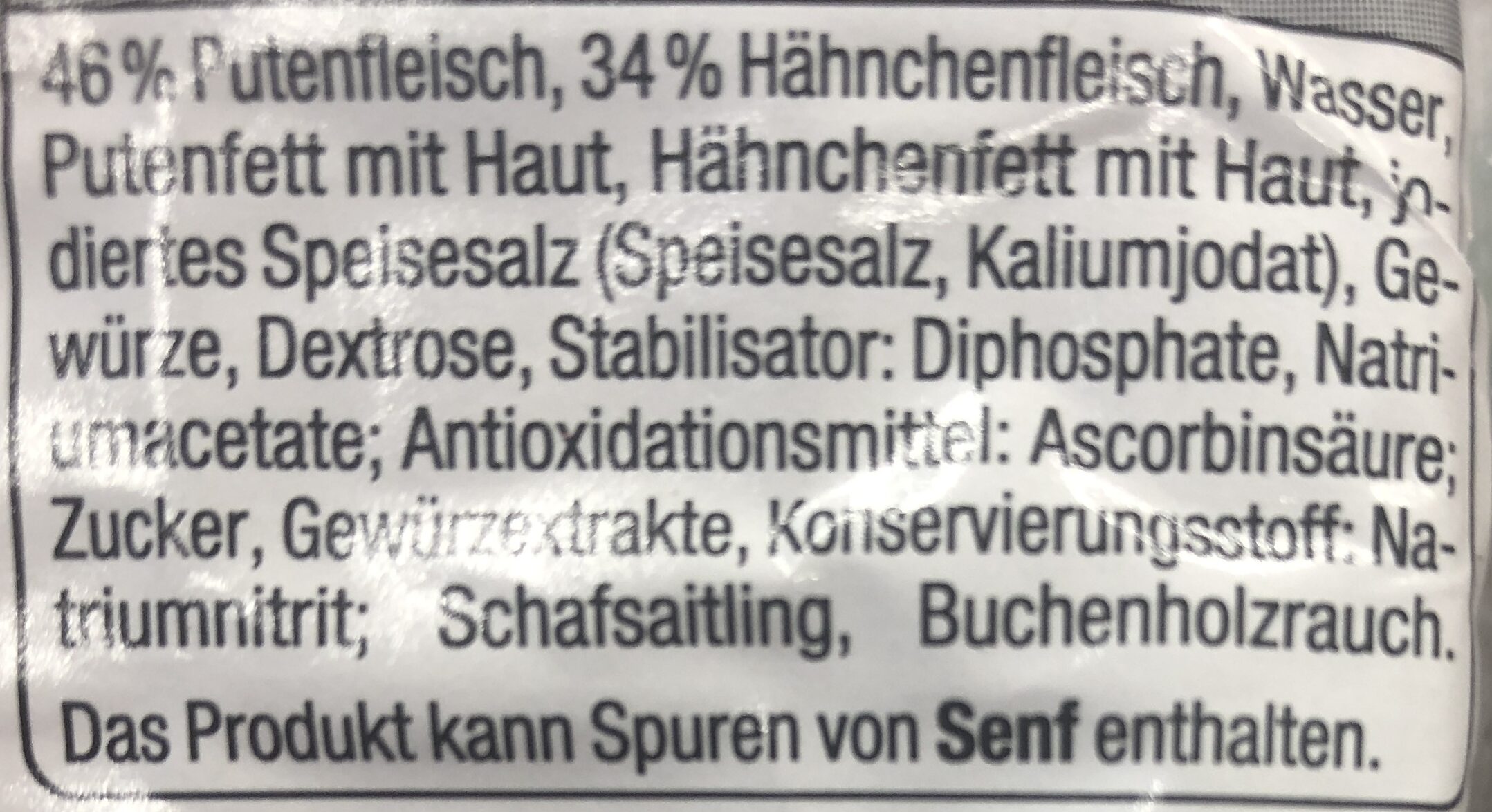 Delikatess Geflügel Wiener - Zutaten