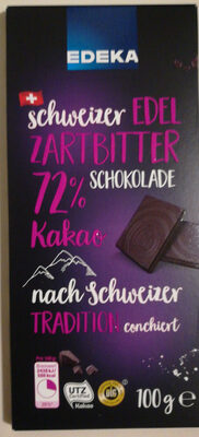 Edelzartbitter Schokolade, 72 % Kakao - Nährwertangaben