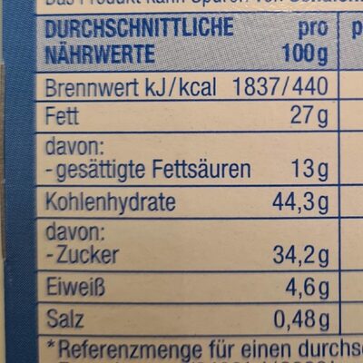 Milchsnack - Nutrition facts - de