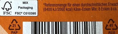 Schmelzkäse - Instruction de recyclage et/ou informations d'emballage - de