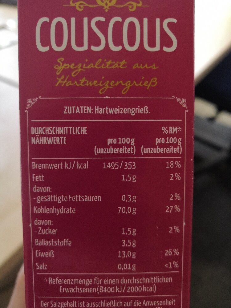 Couscous - Zutaten