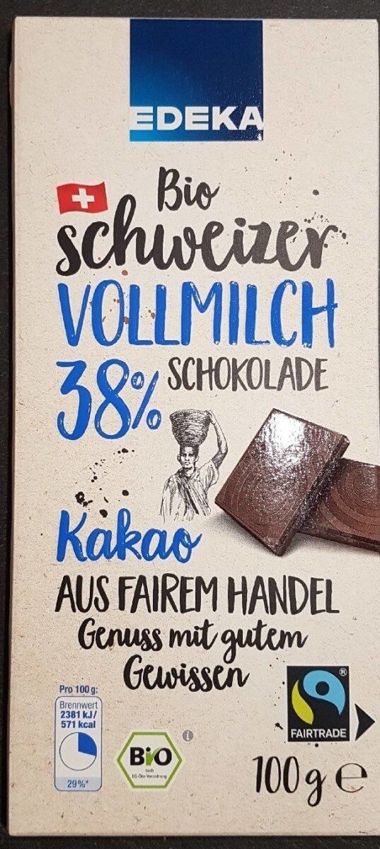 Bio Schweizer Vollmilch Schokolade - Produkt
