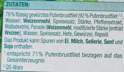 Putenschnitzel - Ingrédients - de
