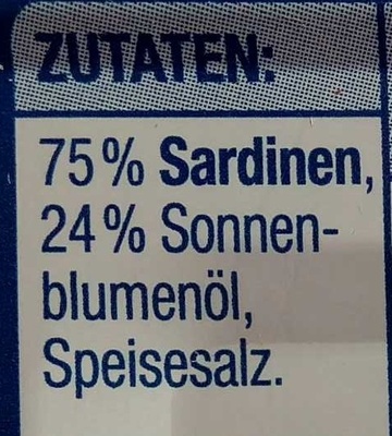 Sardinen in Sonnenblumenöl - Ingredients - de
