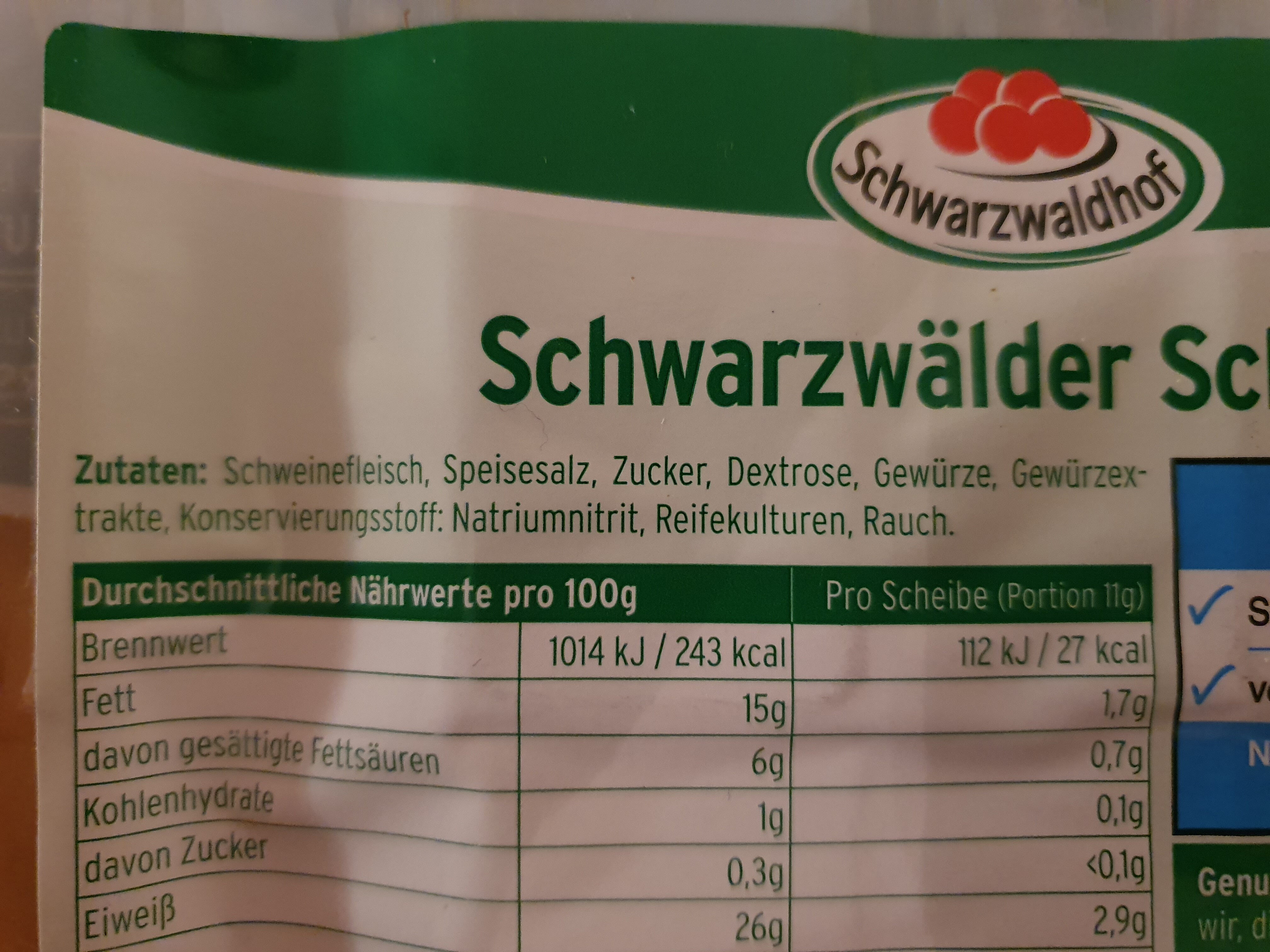 Schwarzwälder Schinken - Ingredientes - de