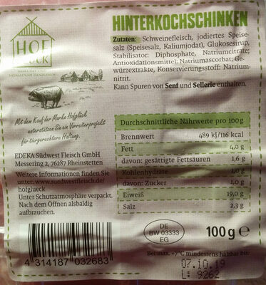 Hinterkochschinken - Ingrediënten - de