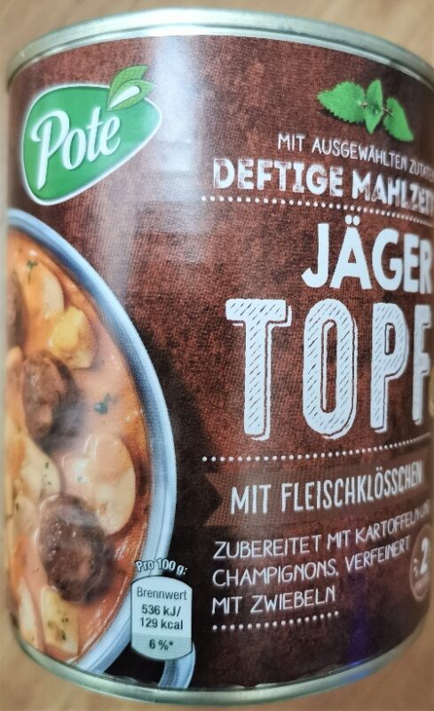 Konserve - Jäger Topf mit Fleischklößchen - Produkt