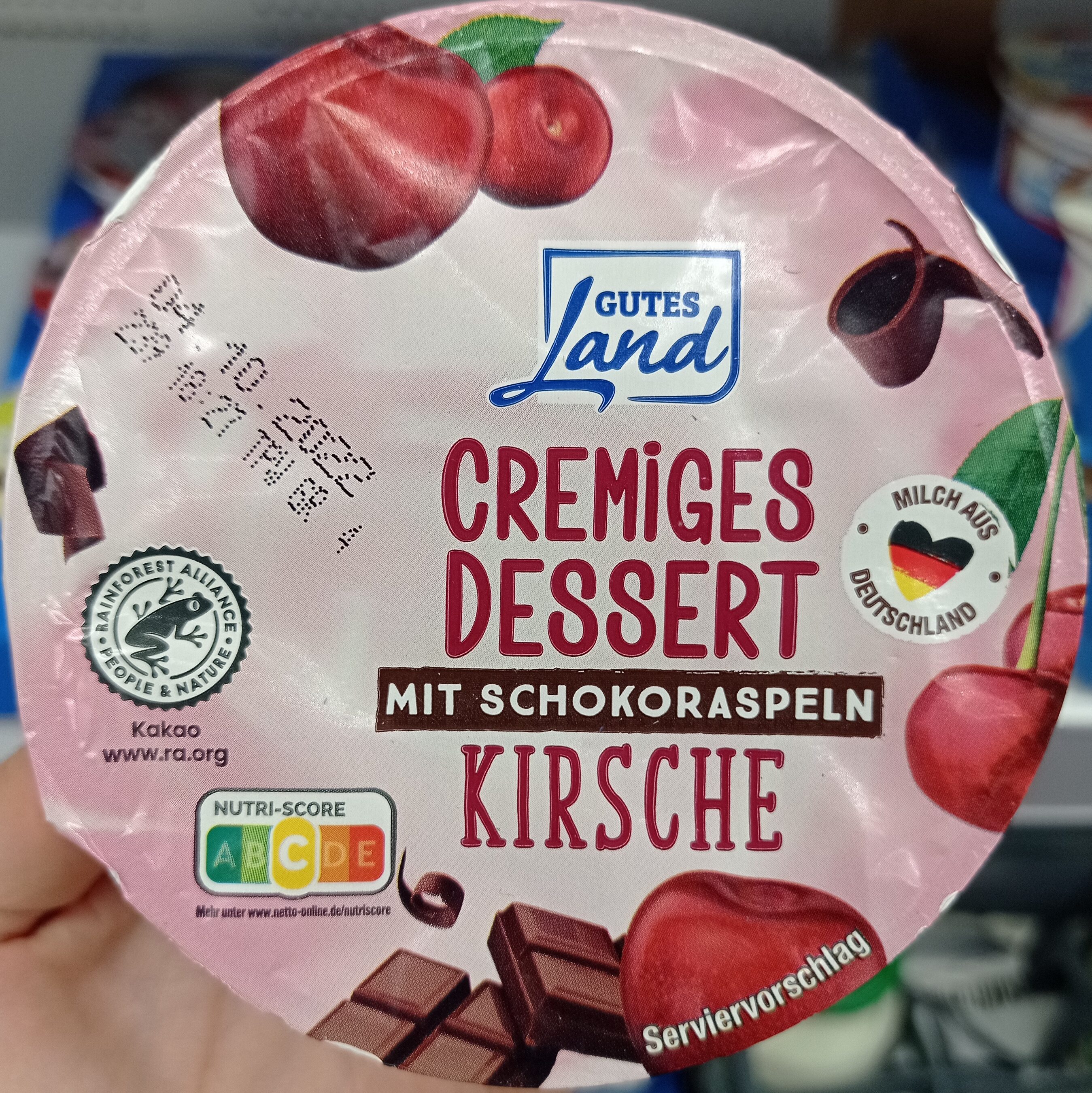 Cremiges dessert mit Schororaspeln Kirsche - Product - de