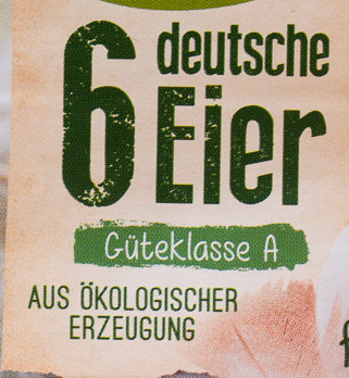 6 deutsche Eier - Zutaten