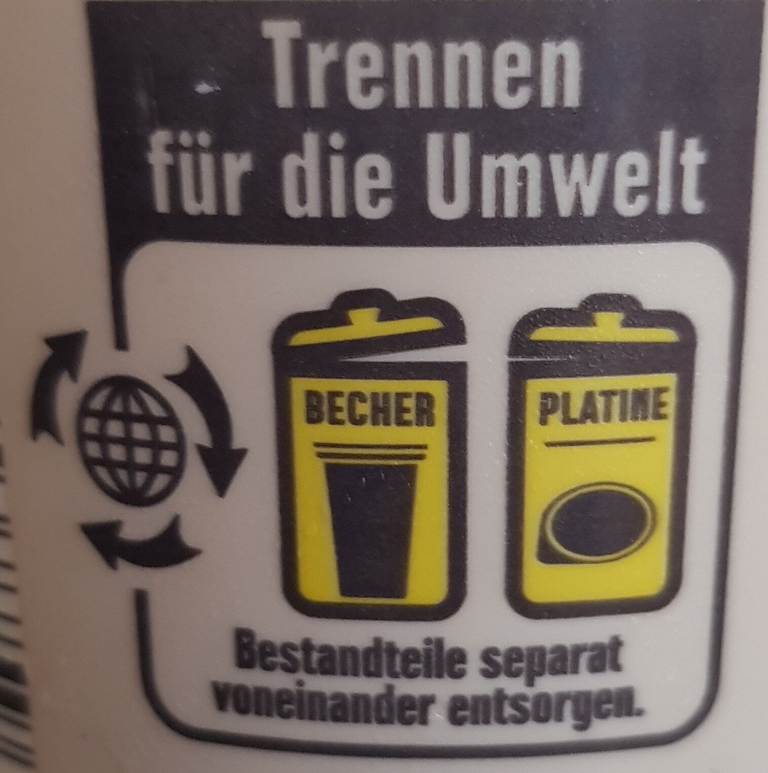Schlagsahne - Recycling instructions and/or packaging information - de