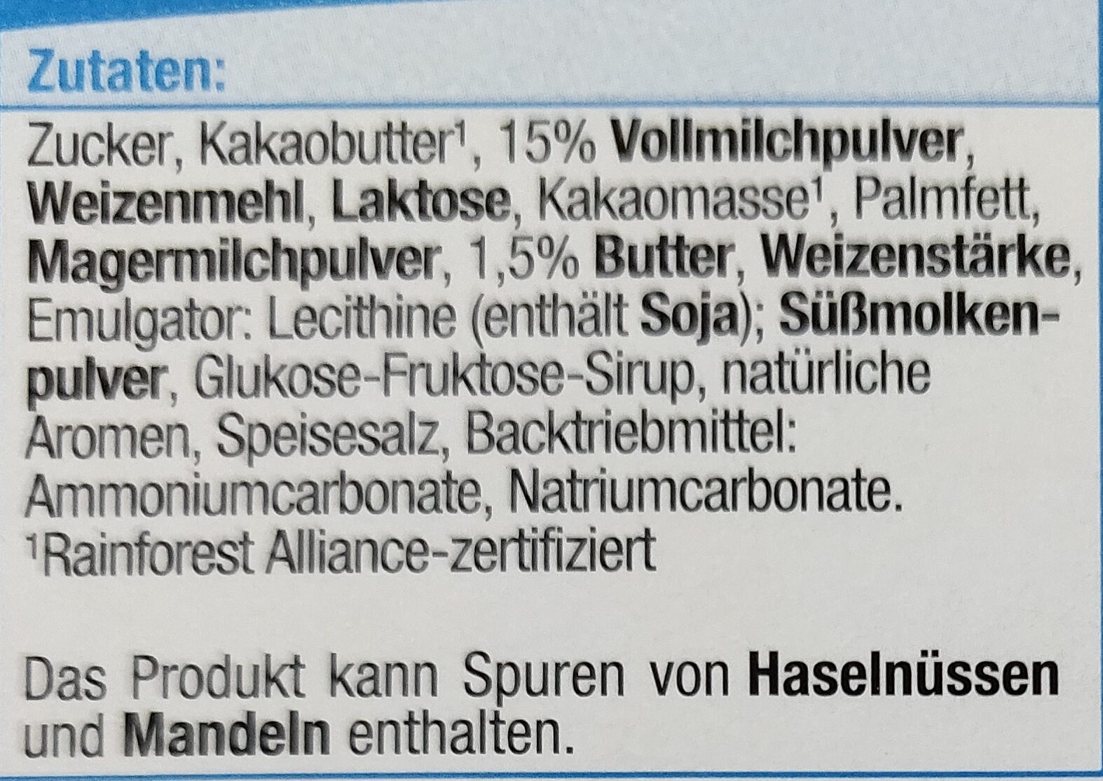 Schoko & Keks Milchcreme - Ingredients - de