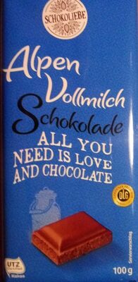 Alpen Vollmilch Schokolade, (mindestens 30% Kakao) - Product - de