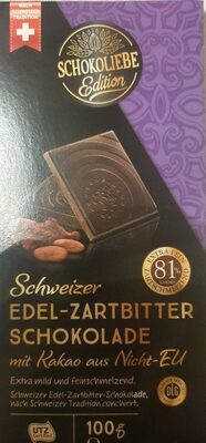 Schweizer Edel-Zartbitterschokolade - Produkt