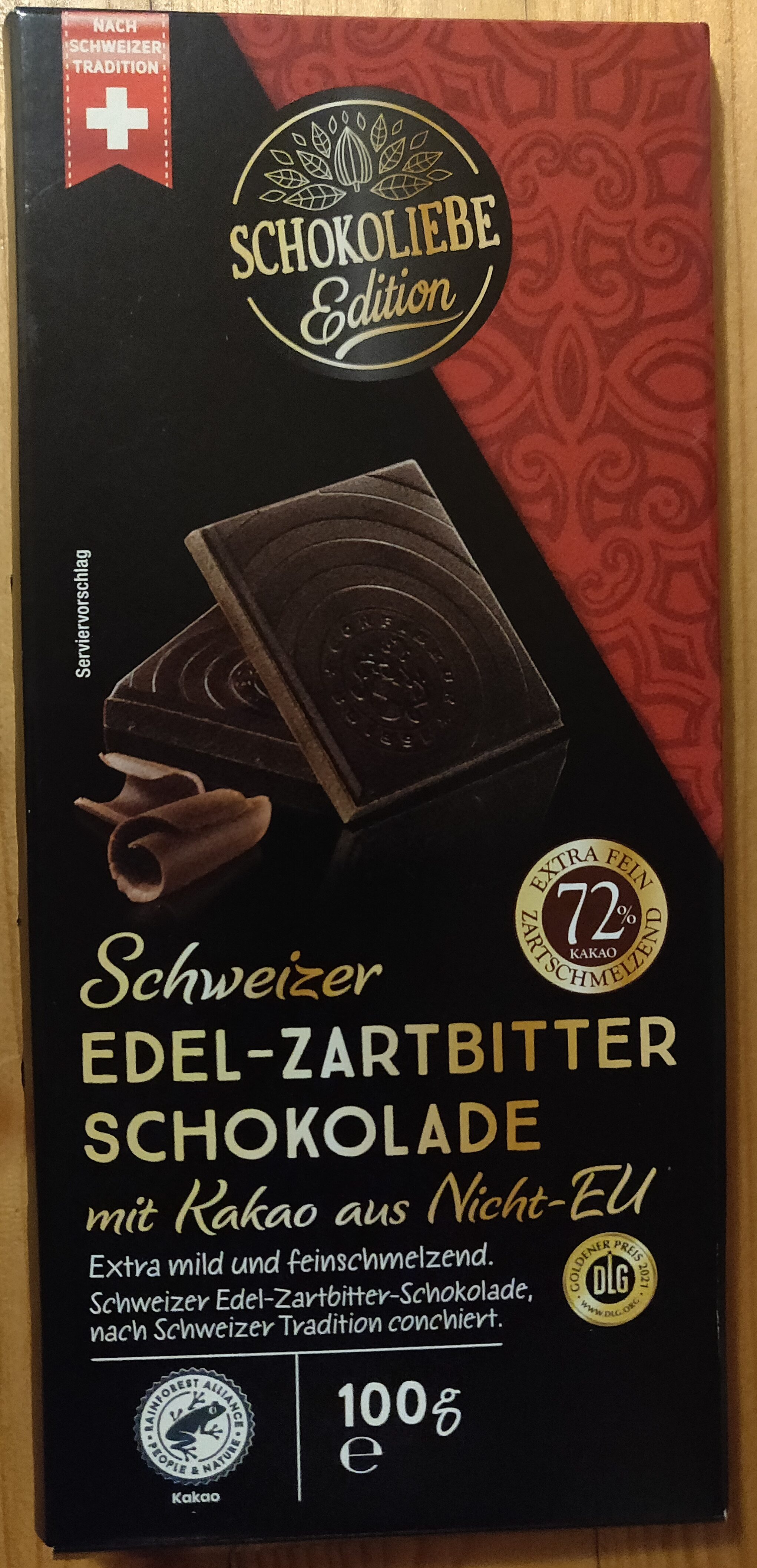 Schweizer Edel Zartbitter Schokolade - Produit - de