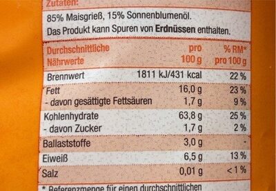Mais Pufuleti - Nutrition facts