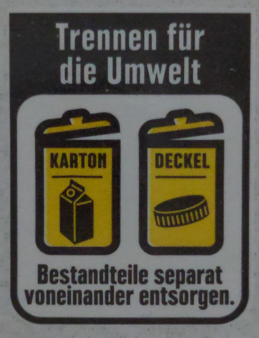 Frische Vollmilch - Recycling instructions and/or packaging information - de