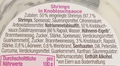 Shrimps in feiner Knoblauchsauce - Zutaten