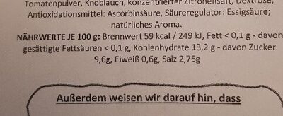 Fiche nutrition Salsa Dip Hot Fine Life 315g