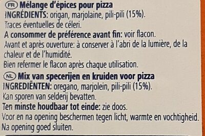 EPICES PIZZA - Ingrédients